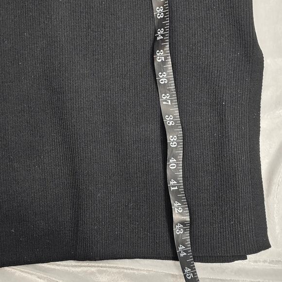 The Drop Yasmin Black Side Slit Rib Knit Midi Tank Dress Women's Size L NWT - Picture 14 of 14